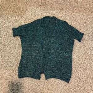 Green Knit Open Cardigan